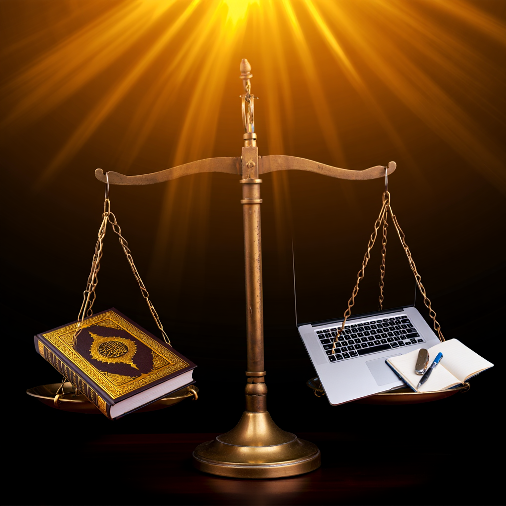 Balanced scale of Deen and Dunya